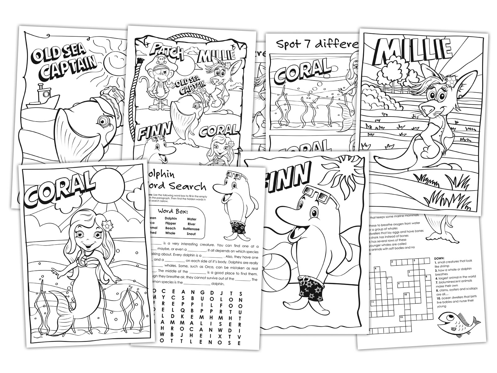 Creative interesting one colour kids colouring in pages for Children's activity book