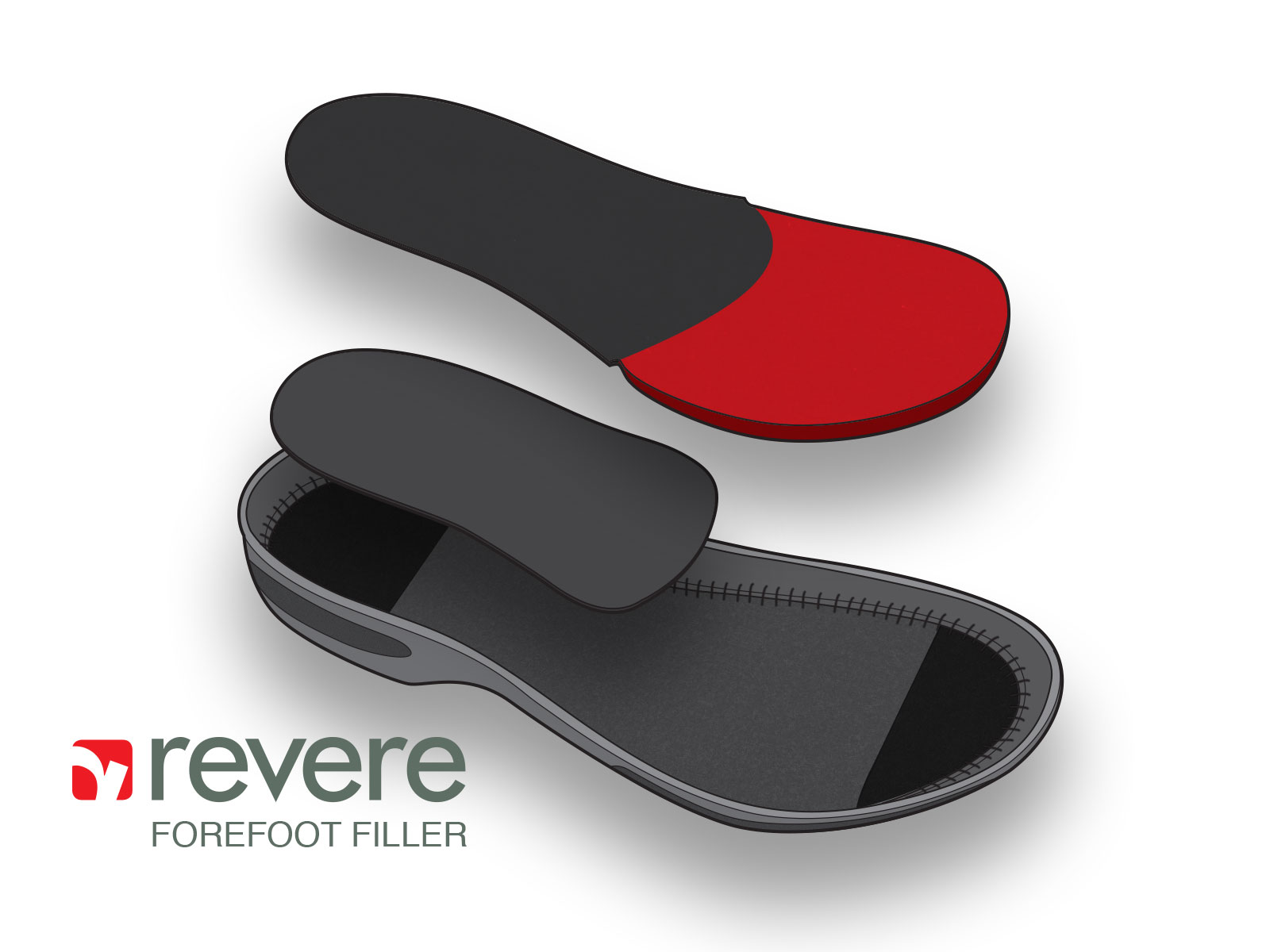 Elevate technical illustration of medical footware