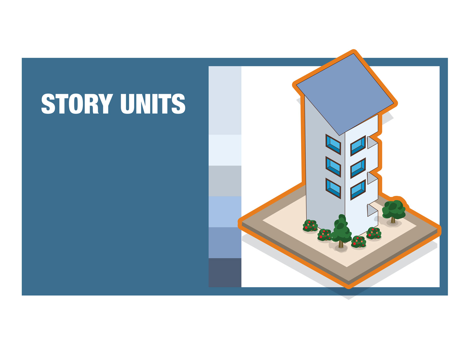 Apartment block units isometric detailed colourful vector icon illustration
