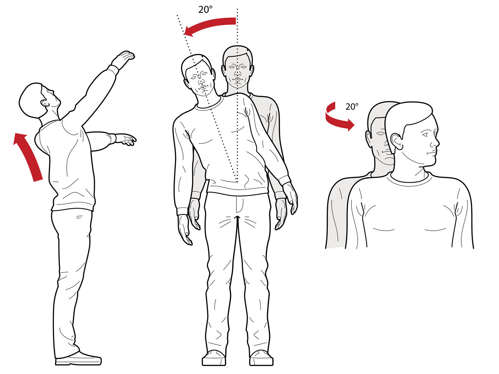 OHS diagrams showing repetitive head and back movements
