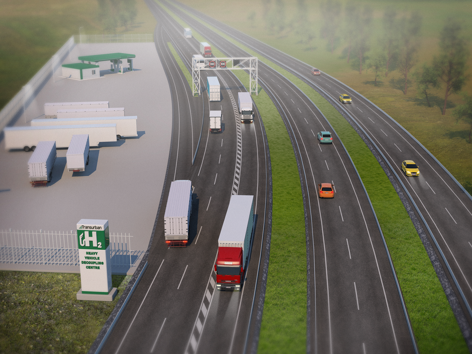 Centenary Motorway Upgrade Concept 3D Rende